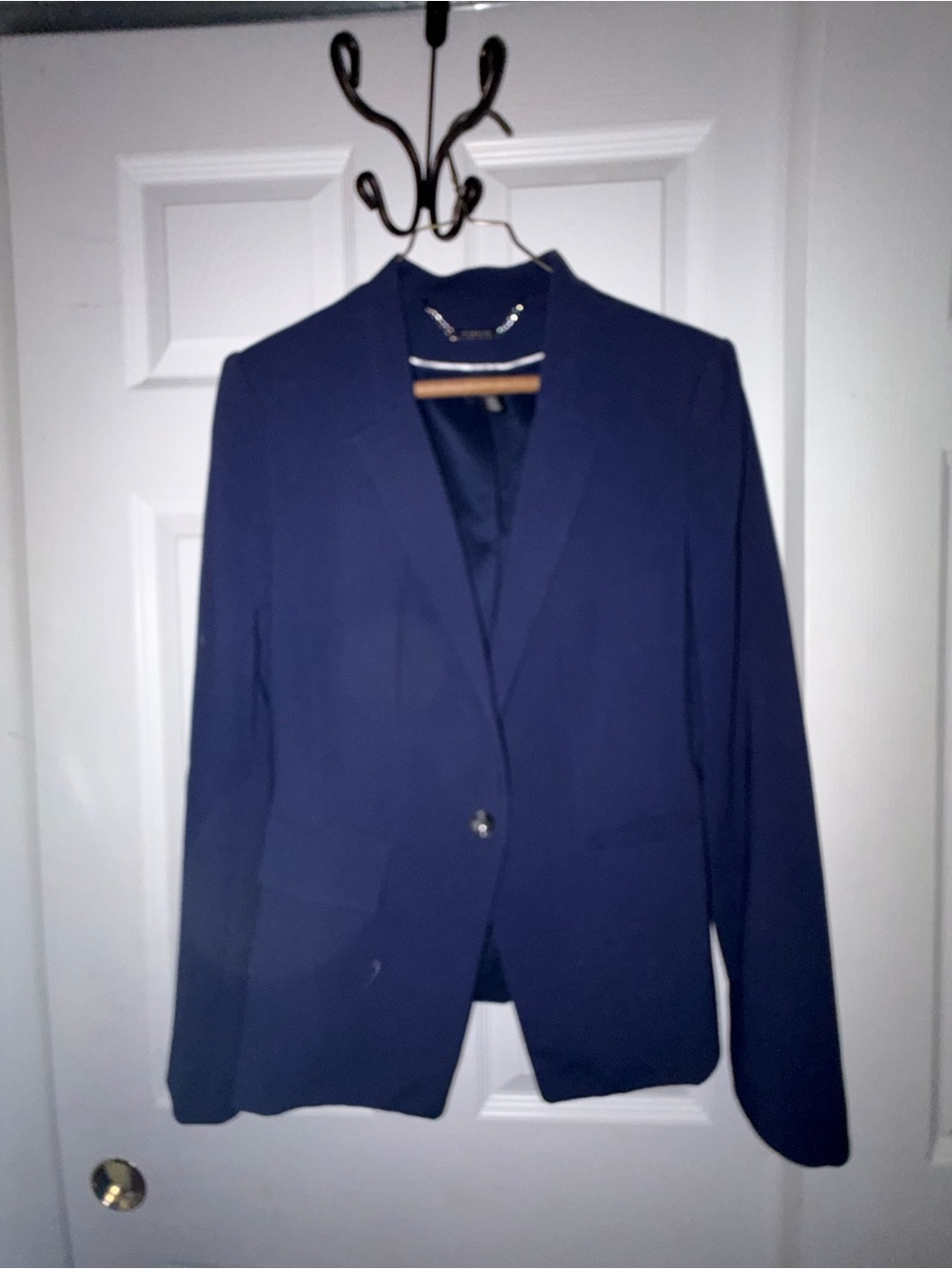 White House Black Market Navy Single-Button Blazer
